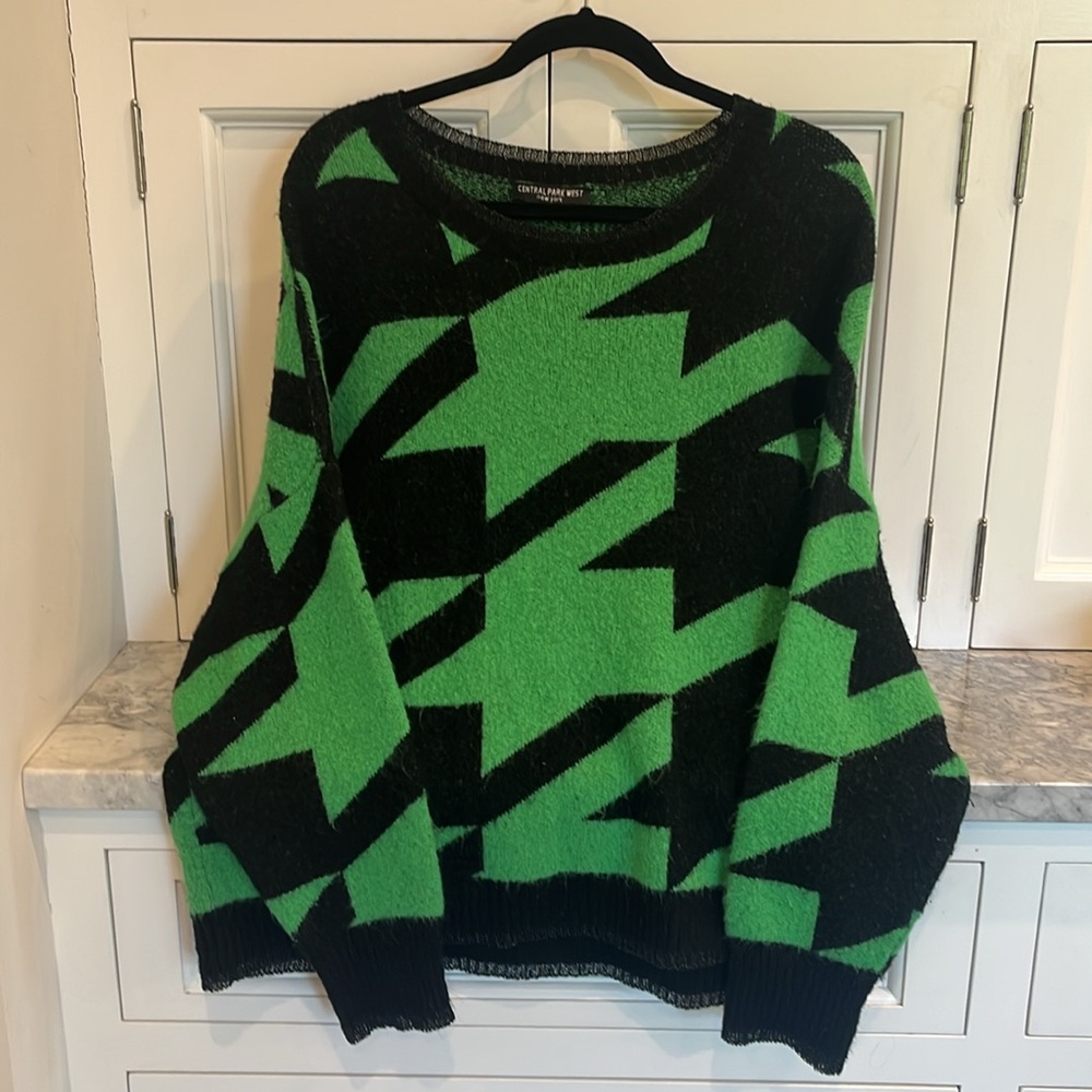Central Park West Green and Black Blanche Sweater - Picture 2 of 5